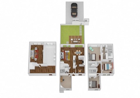 Monticello I & II Floor Plan at Indian Creek Apartments, Cincinnati, OH